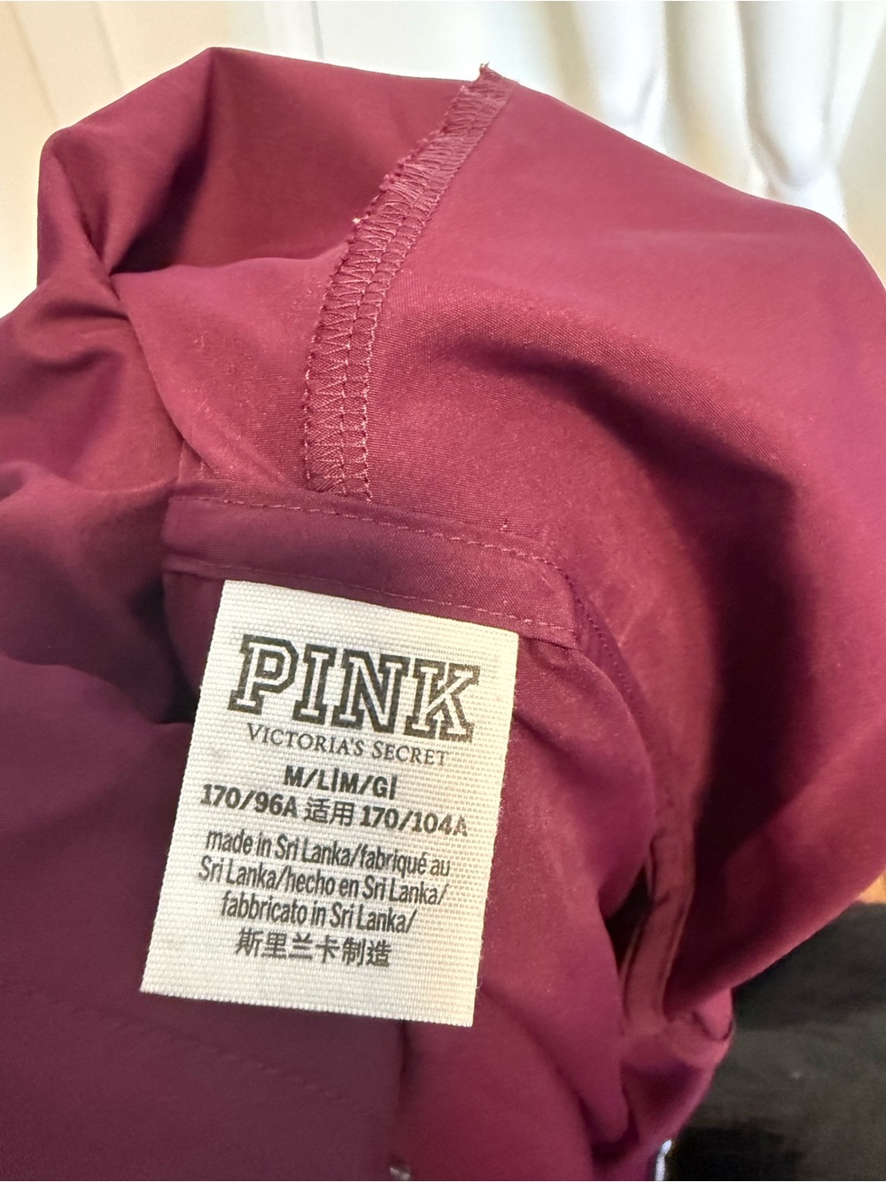 PINK by Victoria Secret Burgundy Hooded Zip-Front Jacket M/L - Picture 4 of 4